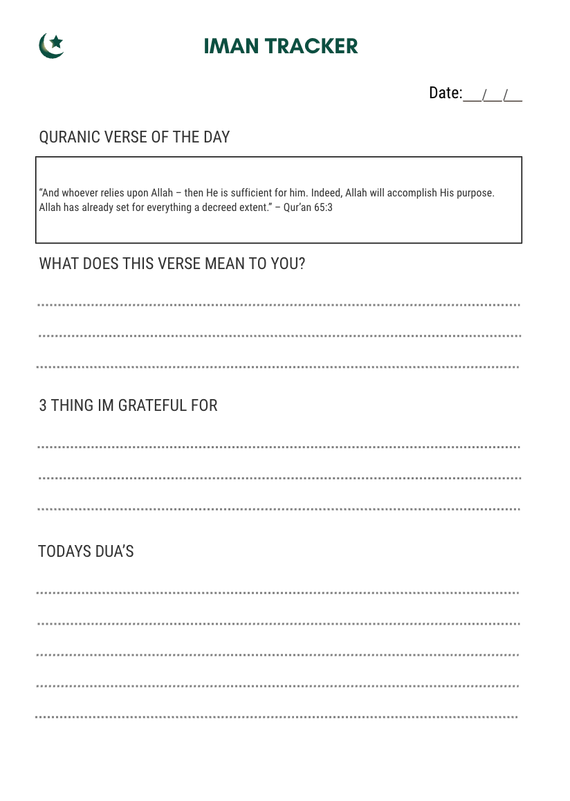Iman Tracker Journal